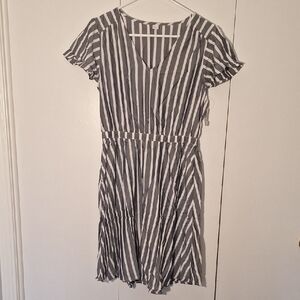 Striped V-Neck Dress